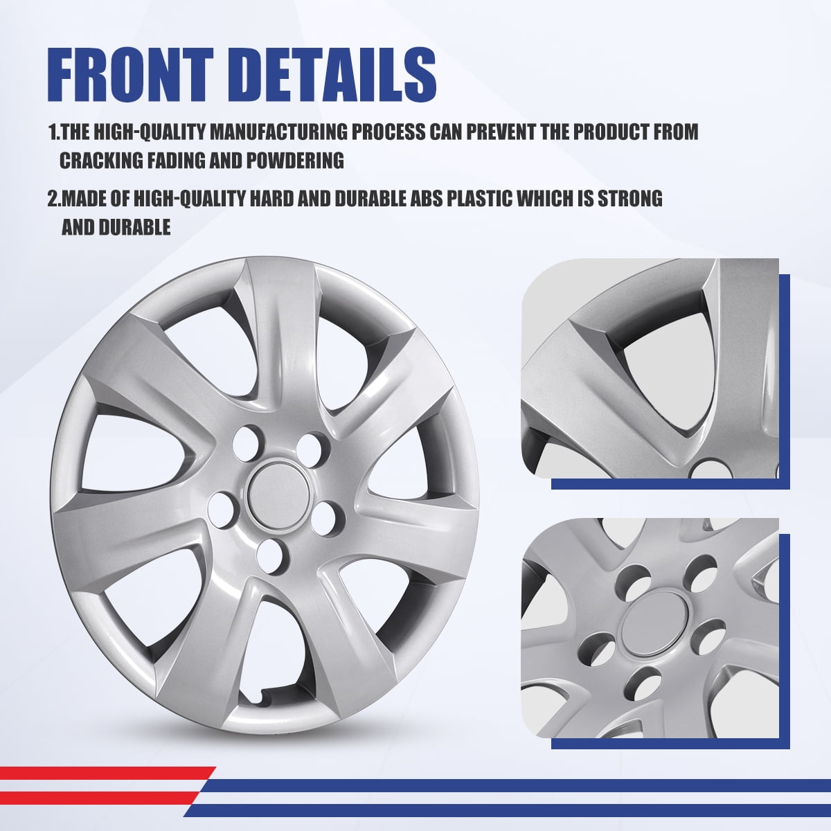 4Pcs/Set Hubcap for 2007-2011 Toyota Camry,16" Wheel Rim Cover for 2007-2011 Camry Hybrid,Compatible with Steel Wheels,Snap on Installation,PP,Lacquer