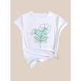 thumbnail image 3 of Camiseta para mujer Suave Transpirable veranoChic Floral Print Casual T-Shirt for Women - Crew Neck, Short Sleeve, Breathable Polyester - Perfect for Spring/Summer/FallFather's Day, Mother's Day, Ne, 3 of 8