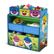 Baby Shark 6 Bin Design and Store Toy Organizer by Delta Children, Greenguard Gold Certified