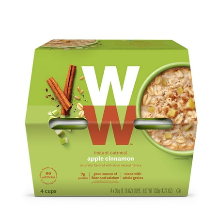 Weight Watchers Instant Oatmeal 3 SmartPoints 4 cups (Apple (Best Weight Watchers Breakfast Cereal)