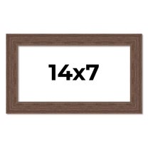 14x7 Frame Brown Farmhouse Solid Wood Picture Frame Width 1.5 Inches | Interior Frame Depth 0.5
