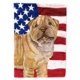 thumbnail image 1 of "Treasures bb9719chf Shar Pei cachorro patriótico lienzo decorativo bandera al aire última intervensión, tamaño de la casa, multicolor" Caroline's Treasures BB9719CHF, 1 of 1