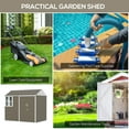 thumbnail image 6 of Outsunny 8'x6' Metal Garden Storage Shed with Doors, Windows & Vents, Galvanized Steel, Gray, 6 of 10