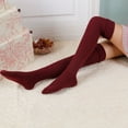 thumbnail image 3 of Dengjunhu 1 Pair Women Socks Solid Color Warm Autumn Winter Long Japanese Style Socks for Student, 3 of 7