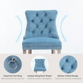 thumbnail image 4 of Velvet Bar Stools Set of 2 - 27" Seat Height Barstool, Bar Chairs Fit Counter or Bar Height, Kitchen Stools for Island, Tufted Back, Wood Frame, Upholstered (Light Blue, Set of 2), 4 of 11