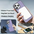 thumbnail image 4 of Compatible with Magsafe Wireless  Charging 2 in 1 Detachable for iPhone 14 Pro Max Wallet Case with Card Slot Women Men, Classic Magnetic PU Leather Flip Cover for iPhone 14 Pro Max, Purple, 4 of 11