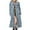 Blue, variant on Women's Long -Shearling Lined Denim Jacket Oversized Button Down Maxi Jean Coat Classic Lapel Outercoat