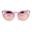pink, variant on Womens Metal Bat Shape Cat Eye Round Circle Lens Sunglasses Silver Gold