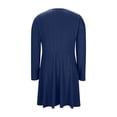 thumbnail image 7 of VEKDONE Ribbed Knit Sweater Dress for Women Fashion Long Sleeve Scoop Neck A-Line Dress Casual Flowing Pleated Dresses Summer Vacation Housewear Dress Navy M, 7 of 7