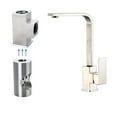 thumbnail image 1 of Square Kitchen Stainless Steel Faucet Hot and Cold Mixer Sink Tap Deck Mounted Water Tap ,Versatile Functionality, 1 of 5