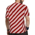 thumbnail image 4 of Red Line T-Shirt Men Christmas Candy Cane Stripes Casual Gym T Shirts Fast Dry Summer Hara, 4 of 5