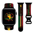 thumbnail image 1 of Juneteenth Correa De Reloj Compatible Con Apple Watch 38 Mm, 40 Mm, 41 Mm, 42 Mm, 44 Mm, 45 Mm, Pulseras De Silicona, Correa De Repuesto Para Iwatch Series 7, 6, 5, 4, 3, 2, 1 Se, Mujeres, Hombres, Re, 1 of 5