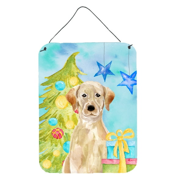 Yellow Labrador Christmas Wall or Door Hanging Prints