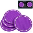 thumbnail image 1 of Bling Car Coasters, Wisdompro 4 Pack PVC Car Cup Holder Insert Coaster - Anti Slip Universal Vehicle Interior, 1 of 5