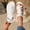 White, variant on Women's Floral Appliqué Thong Sandals, Ankle Strap Open Toe Shoes, Plus Size Bohemian Style Comfort Footwear for Vacation White 36