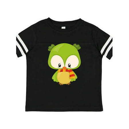 

Inktastic Cute Owl Wearing A Striped Scarf Green Owl Gift Toddler Boy or Toddler Girl T-Shirt