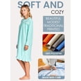 thumbnail image 3 of Casual Nights Women's Fleece Long Sleeve Nightgown, Floral Microfleece Sleepwear with Lace Trim and 3-Button Crew Neck, Dots/Green X-Large, 3 of 6
