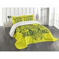 thumbnail image 3 of Ambesonne Tiki Bar Quilted Bedspread Set 3 Pcs, Surf Team Party, Queen Size, Apple Green Dark Green, 3 of 5