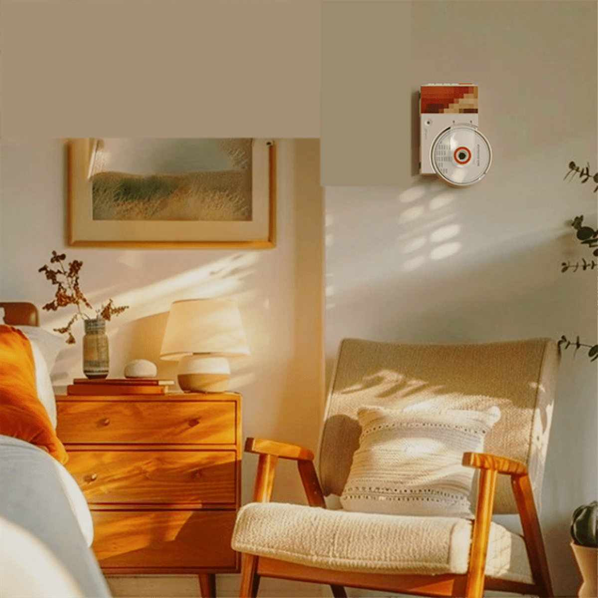 Wall Mounted CD Music Player Remote Control Home Audio Speaker USB Bluetooth-Compatible AUX Input CD Music Player Red,1 * CD player 1 * Remote control (without 2 AAA batteries),Red