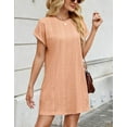thumbnail image 2 of Alsol Lamesa Womens Summer Dresses Fashion 2025 Eyelet Short Sleeve Crewneck Summer Mini Dress with Packets,Size S-2XL, 2 of 6