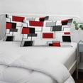 thumbnail image 4 of Red Grey Black Throw Pillow Cover, Pillowcase Protectors with Zipper, Breathable Decorative Lumbar Pillow Case Cover, Irregular Geometric Modern Abstract Pillow Shams for Couch Sofa 16x24Inch, 4 of 8