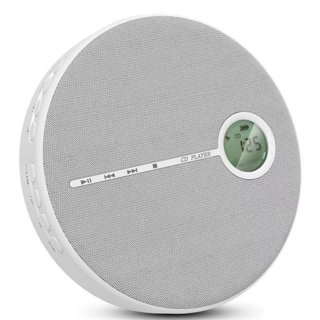 Altavoz Reproductor de CD Portátil con Bluetooth HiFi y Batería de 2000mAh - Gris