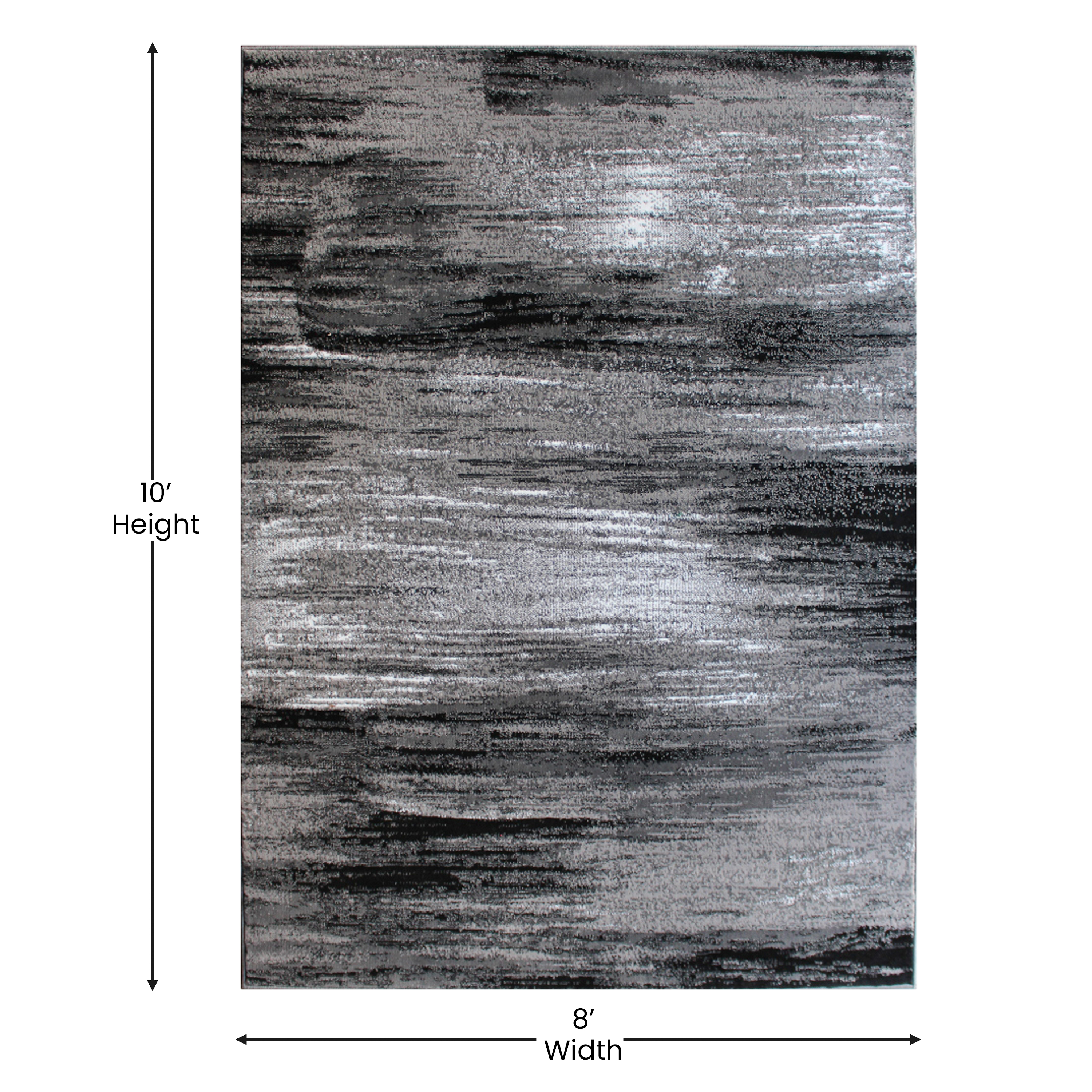 Flash Furniture Rylan Rectangular Contemporary Grey Area Rug, 8' x 10'