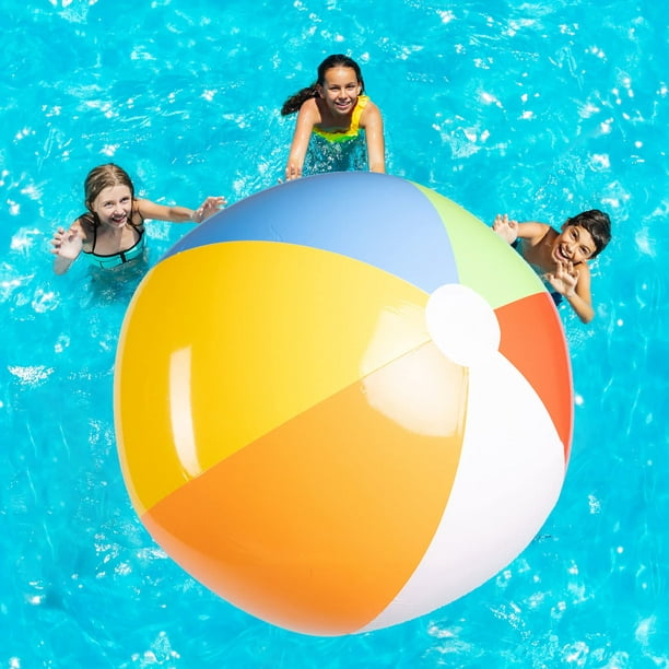 Ballon de plage [Lot de 3] Ballons de plage gonflables pour enfants -  Jouets de plage pour enfants et tout-petits, jeux de piscine, activités de  plein air d'été - Couleur arc-en-ciel classique 