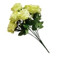 thumbnail image 3 of Artificial ramo de rosas simulación floral decoración hogar oficina mesa centro de mesa falso rosa, verde kenally HA7033-08B, 3 of 5