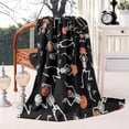 thumbnail image 2 of Skeleton Pumpkin Halloween Pattern Blanket,Comfortable Soft Lamb Wool Throw Blanket,All Season,Warm Lightweight Blankets for Sofa Bed Couch Living Room Chair,60"x80", 2 of 4