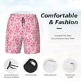 thumbnail image 3 of Haiem pink heart Pattern Mens Swim Trunks with Compression Liner 2 in 1 Swimming Shorts Stretch Swimwear Quick Dry,Board Shorts-XX-Large, 3 of 6