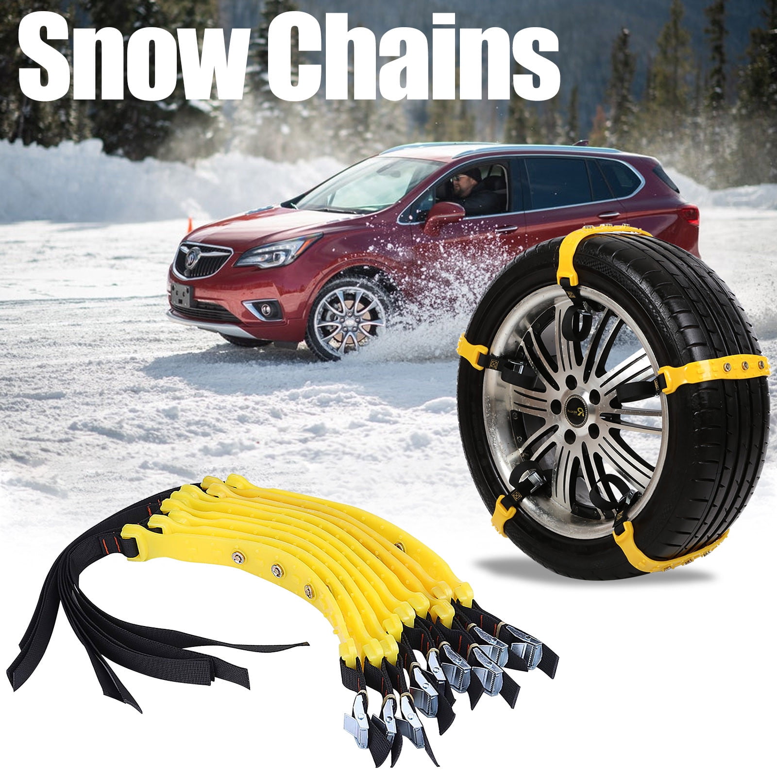 Snow Chains Car Tire Snow Chains Fits for Most Car/SUV/TruckSet Of 10