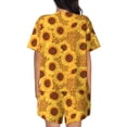 thumbnail image 6 of Rateoe Yellow Leopard Print Sunflower Pattern Women's Short-Sleeved Pajama Set - 2 Piece Soft and Lightweight Sleepwear Set-Medium, 6 of 7