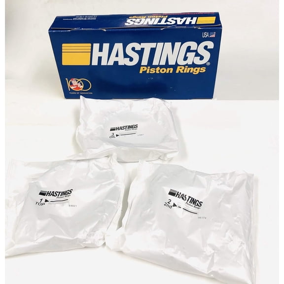 Set of Hastings moly  .020" over size Piston Rings Set compatible with Chevy SBC 327 350 383. 5/64" 5/64" 3/16". Non-Vortec Engines  .020" Bore 4.020".