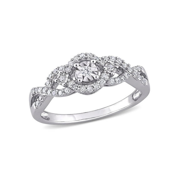 Gem & Harmony 1/4 Carat (Ctw) Diamond Infinity Twist Ring in Sterling Silver for Women