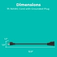 thumbnail image 3 of KMC Short Extension Cord 10-Pack, 1-Foot, 16/3, Outlet Saver, Black, 3 of 7