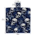 Skull Canvas Beach Blanket Picnic Mat Waterproof Outdoor Portable