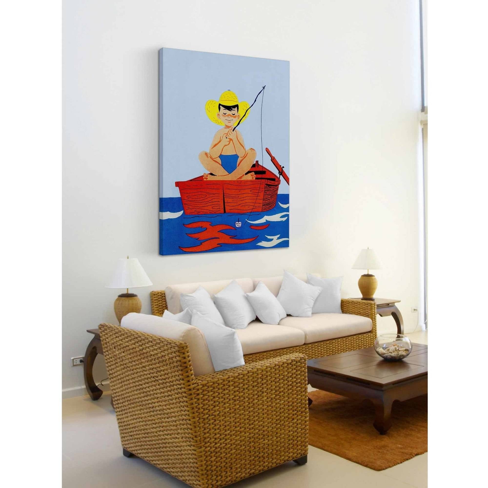 Marmont Hill "Fishing Alone" by Curtis Painting Print on Canvas