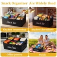 thumbnail image 2 of NUAHRHY Snack Organizer for Countertops Fabric Snack Basket with Handles 6 Compartments Coffee Bar Organizer Snack Bin Organizer for Candy Cookies Chips Pretzels Popcorn Drinks Black, 2 of 11