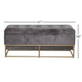 thumbnail image 4 of DecMode 44" x 19" Gray Metal Storage Bench with Gold Base, 1-Piece, 4 of 12