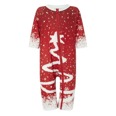 

Thaisu Christmas Pajamas for Family Long Sleeve Star Tree Print Tops + Pants Set Sleepwear