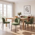 thumbnail image 3 of EOP Upholstered Dining Chairs Set of 4, Mid-Century Modern Dining Room Chairs with Curved Backrest and Metal Legs, Chair Kitchen for Dining Room, Green, 3 of 12
