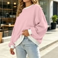 thumbnail image 5 of Color Block Sweatshirt For Women, Crewneck Puff Long Sleeve Tops, Fall Oversized Fashion Casual Pullover Shirts S-XXL, 5 of 7