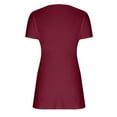 thumbnail image 5 of Quinlirra Womens Tops Clearance Women's Casual V-neck Bow Sexy Short-sleeved T-shirt Top, 5 of 5