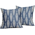 thumbnail image 4 of Blue Pillow Covers 18x18 Set of 2 Boho Pattern Cream Herringbone Geometric Print Bohemian Ethnic Print Decorative Throw Pillows Outdoor Pillowcase Farmhouse Cushion Case Decor for Couch Sofa Bed, 4 of 7