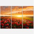 thumbnail image 1 of Designart 'Beautiful Poppy Field at Sunset ' Abstract Wall Art Canvas, 1 of 3