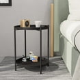 thumbnail image 4 of YYEAN Outdoor Side Table, 2-Tier Metal Round End Table 18"D x 18"W x 21"H-2-tier, Black, 4 of 11
