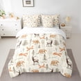 thumbnail image 2 of Feelyou Bear Fox Deer Bedding Comforter Set 7 Pieces for Kids, Jungle Wildlife Full Bedding Set, Western Pine Tree Reversible Fitted Sheet Flat Sheet, Ultra Soft Bedroom Decor, 2 of 8