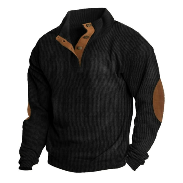 Sweat à Capuche Sans Capuche pour Hommes – Confort Décontracté avec Boucle Style à Manches Longues pour Usage Quotidien