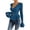 Blue |#24, variant on Women's Tie Front Peplum Tops Blouse Dressy Casual Bow Long Sleeve Deep V Neck Shirts Crop Top Trendy 2026 Blue M